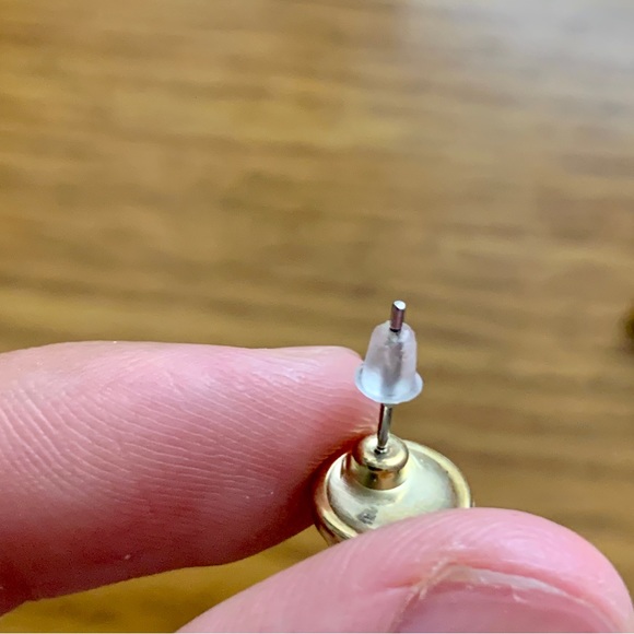 Gold Love Knot Stud Earrings - Picture 7 of 8